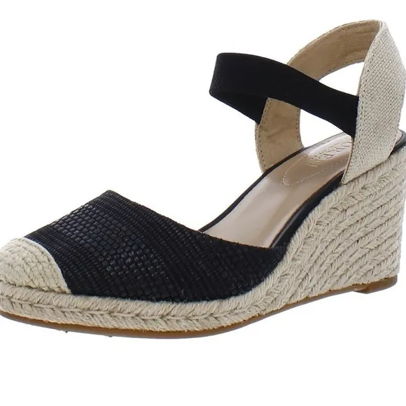 New Lauren Ralph Lauren Pearle  wedges ankle strap espadrille heels size 10 🌹