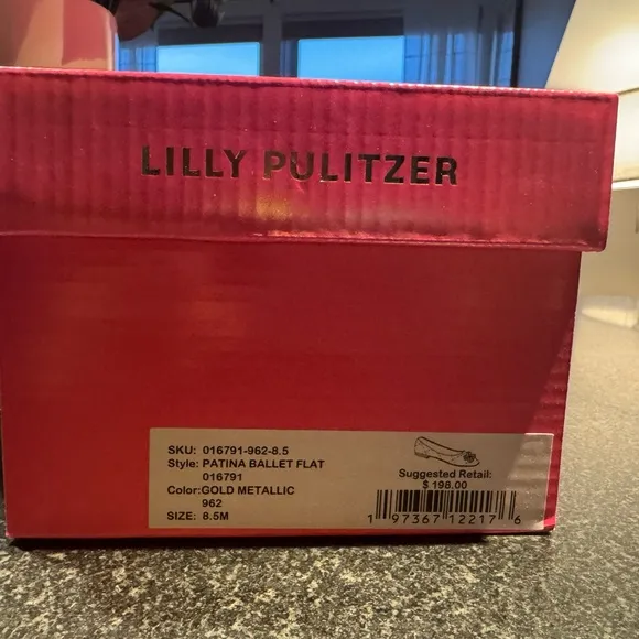 NEW! Lilly Pulitzer 8.5 Patina Ballet Flat in Gold Metallic