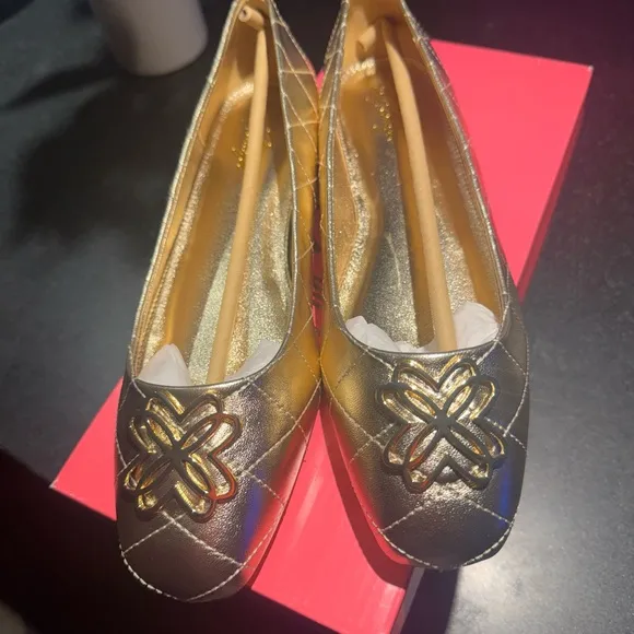 NEW! Lilly Pulitzer 8.5 Patina Ballet Flat in Gold Metallic