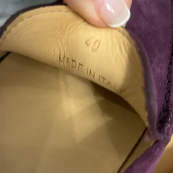 NEW M. GEMI Felize Italian Purple  Suede flats Loafers Moccasins size US 9.5