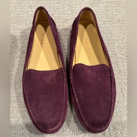 NEW M. GEMI Felize Italian Purple  Suede flats Loafers Moccasins size US 9.5