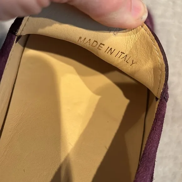 NEW M. GEMI Felize Italian Purple  Suede flats Loafers Moccasins size US 9.5