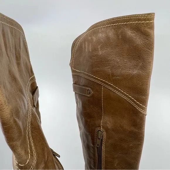 NEW MATISSE 5.5 Sagebrush Over The Knee Natural Leather‎ Distressed Riding Boots