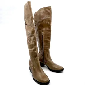 NEW MATISSE 5.5 Sagebrush Over The Knee Natural Leather‎ Distressed Riding Boots