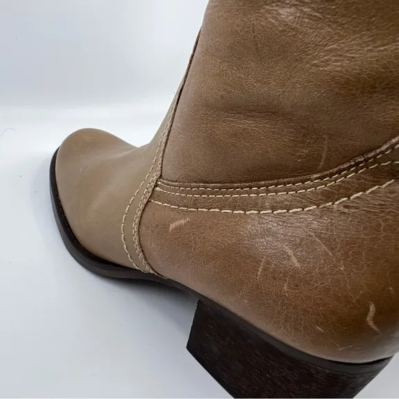 NEW MATISSE 5.5 Sagebrush Over The Knee Natural Leather‎ Distressed Riding Boots