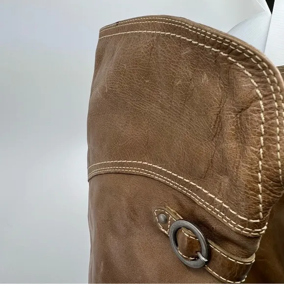NEW MATISSE 5.5 Sagebrush Over The Knee Natural Leather‎ Distressed Riding Boots