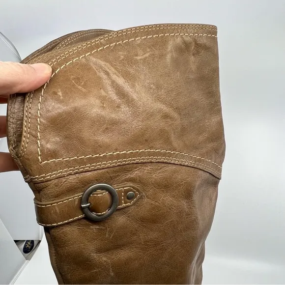 NEW MATISSE 5.5 Sagebrush Over The Knee Natural Leather‎ Distressed Riding Boots