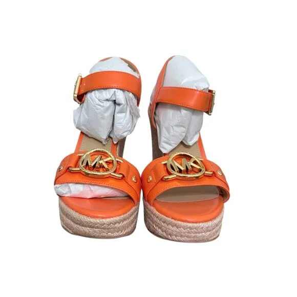 New! Michael Kors Footwear Rory Wedge Espadrille in Orange - Size 6