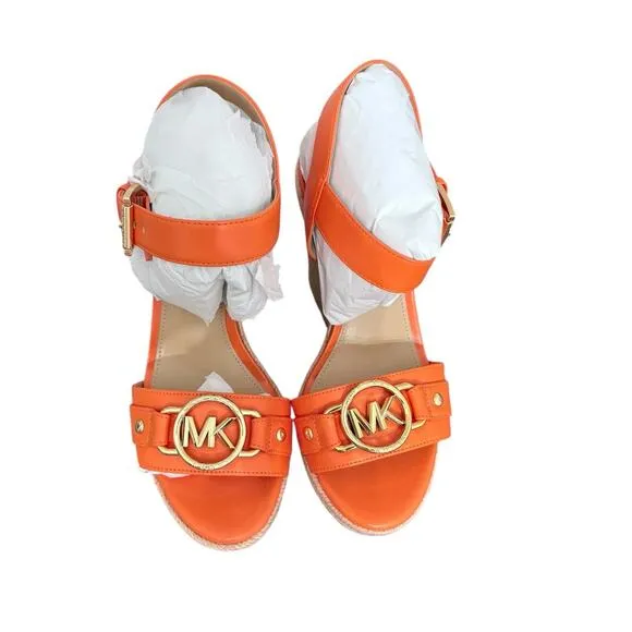 New! Michael Kors Footwear Rory Wedge Espadrille in Orange - Size 6
