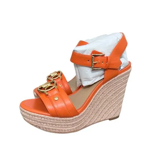 New! Michael Kors Footwear Rory Wedge Espadrille in Orange - Size 6