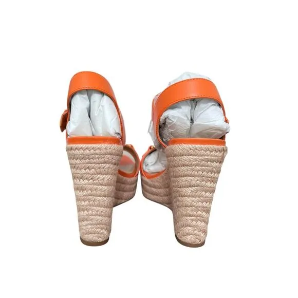 New! Michael Kors Footwear Rory Wedge Espadrille in Orange - Size 6