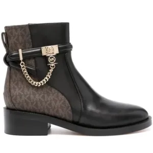 NEW! Michael Kors Hamilton Flat Bootie Black/ Brown Size 9.5