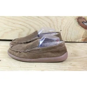 New Minnetonka Moccasins Mens 9M Brown Suede Venetian Faux Fur Lined