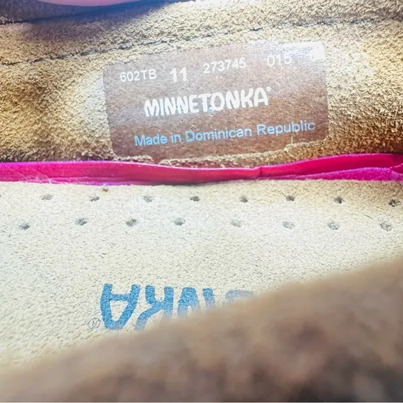 New Minnetonka Thunderbird Brown Suede Leather Moccasins Size 11