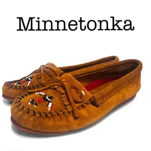 New Minnetonka Thunderbird Brown Suede Leather Moccasins Size 11