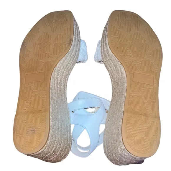 NEW NWOB Veronica Beard Reema Wedge Sandal In Snow White