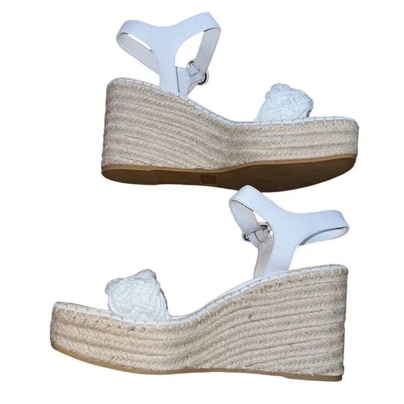 NEW NWOB Veronica Beard Reema Wedge Sandal In Snow White