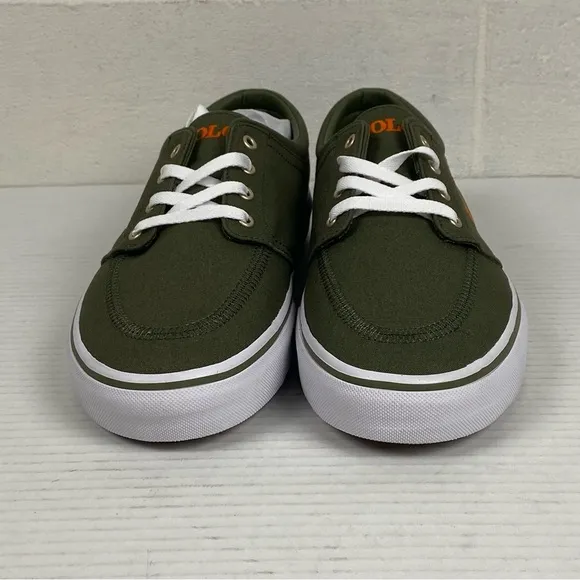 NEW Polo Ralph Lauren Faxon X Low Top Canvas Sneaker Mens Size 11.5 Olive Green