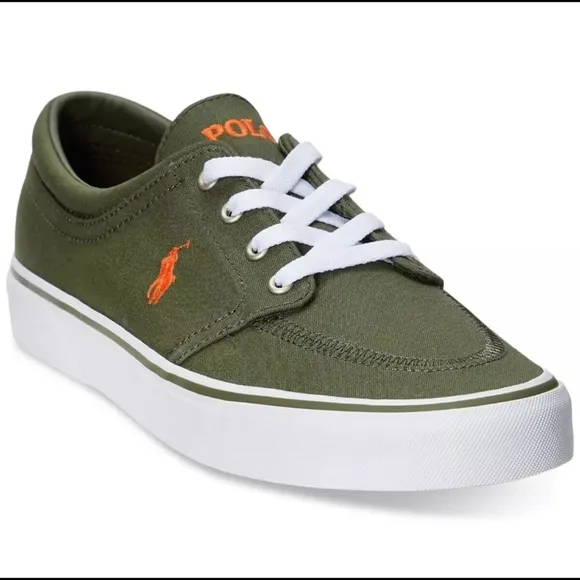 NEW Polo Ralph Lauren Faxon X Low Top Canvas Sneaker Mens Size 11.5 Olive Green