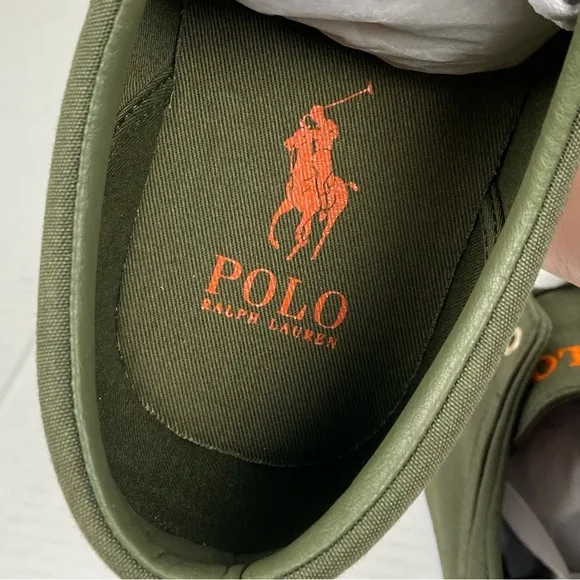 NEW Polo Ralph Lauren Faxon X Low Top Canvas Sneaker Mens Size 11.5 Olive Green