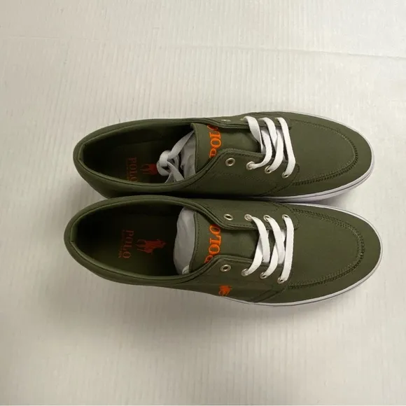 NEW Polo Ralph Lauren Faxon X Low Top Canvas Sneaker Mens Size 11.5 Olive Green