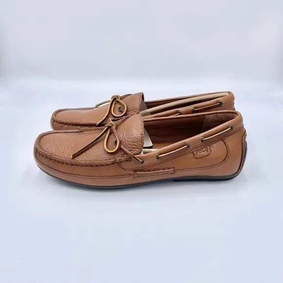 NEW Polo Ralph Lauren Roberts Boat Style Brown Leather Driver Loafers Men’s 10
