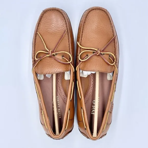 NEW Polo Ralph Lauren Roberts Boat Style Brown Leather Driver Loafers Men’s 10
