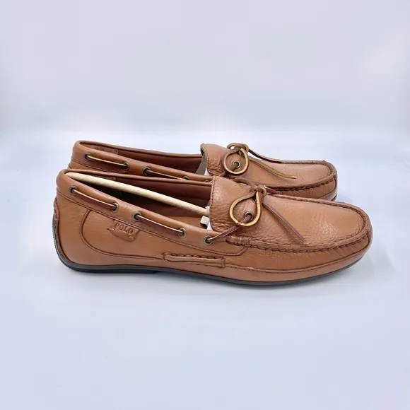 NEW Polo Ralph Lauren Roberts Boat Style Brown Leather Driver Loafers Men’s 10