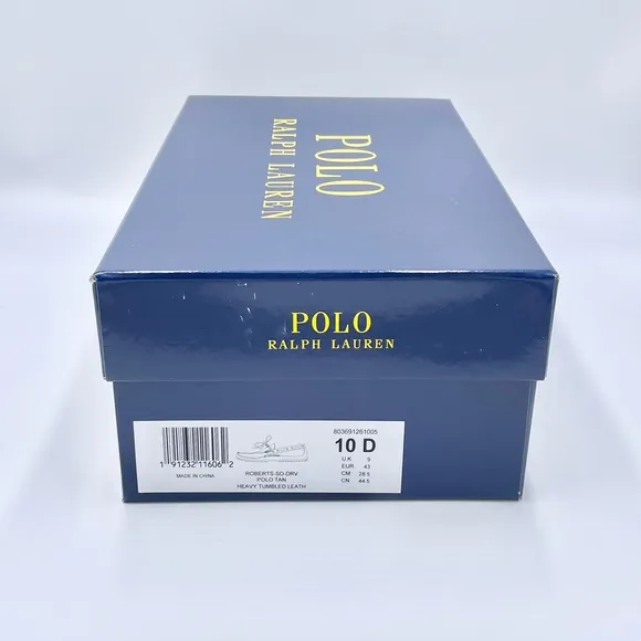 NEW Polo Ralph Lauren Roberts Boat Style Brown Leather Driver Loafers Men’s 10