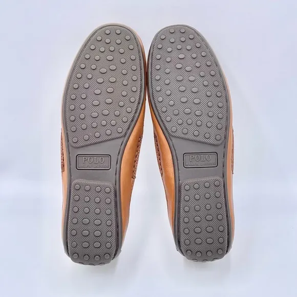 NEW Polo Ralph Lauren Roberts Boat Style Brown Leather Driver Loafers Men’s 10