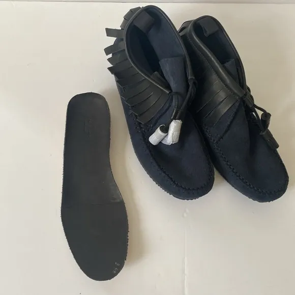 New rag &amp; bone Ghita Leather &amp; Suede Moccasin Ankle Boots navy color in size 9.5