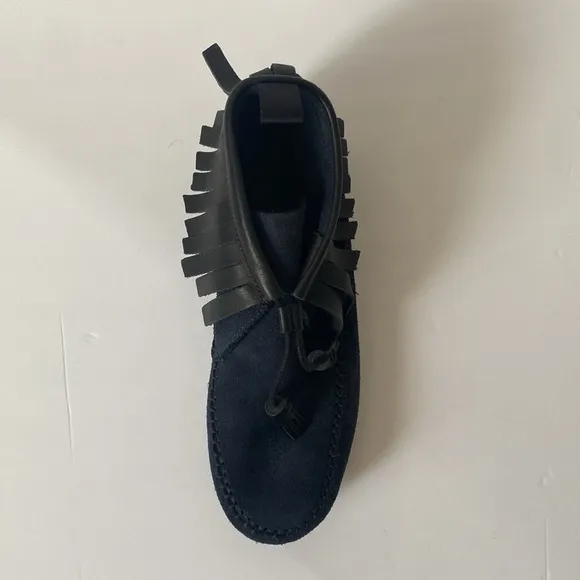New rag &amp; bone Ghita Leather &amp; Suede Moccasin Ankle Boots navy color in size 9.5