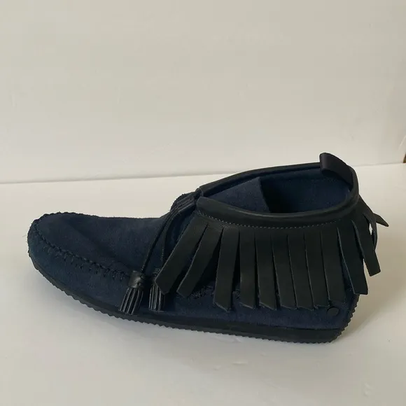 New rag &amp; bone Ghita Leather &amp; Suede Moccasin Ankle Boots navy color in size 9.5