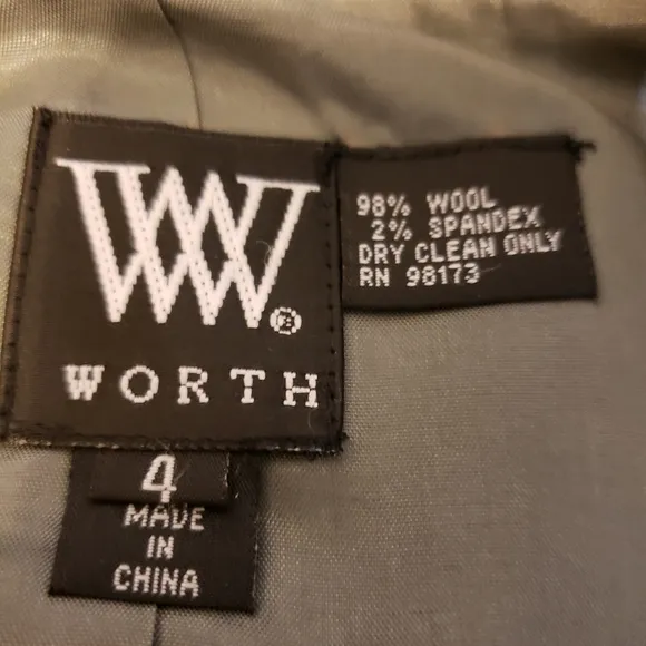 NEW RARE Worth Luxury Wool Pinstripe Blazer Gray Womens Jacket Office Tailored