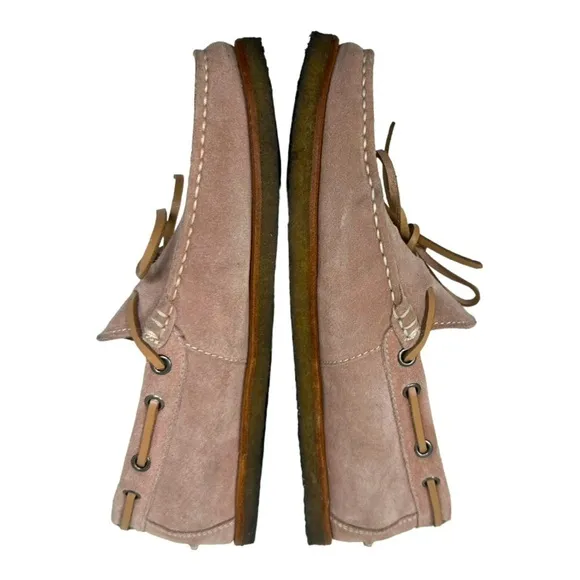 New Republic by Mark McNairy Leather Tie Taupe Pink Suede Moccasins Eu 39 (US 7)