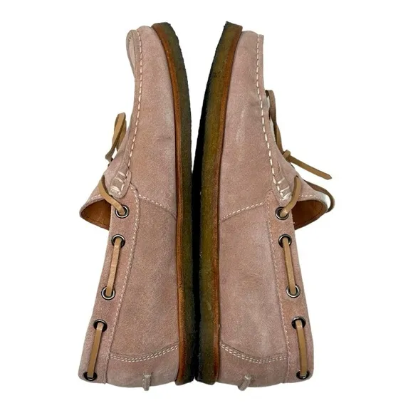 New Republic by Mark McNairy Leather Tie Taupe Pink Suede Moccasins Eu 39 (US 7)