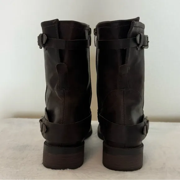 New! Retail $160 Enzo Angiolini Dark Brown Leather Boots Size 9.5