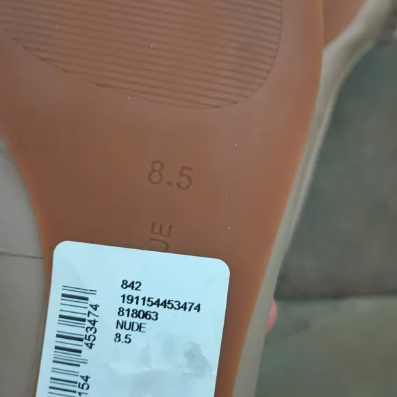 New Saks Fifth Avenue Ballet Flats Nude