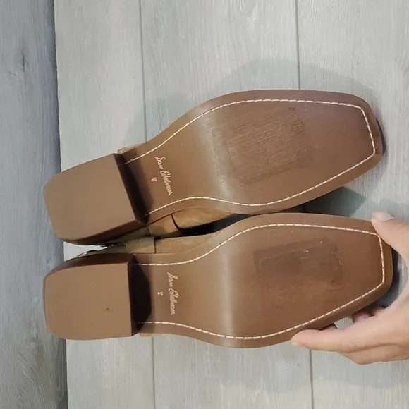 NEW Sam Edelman Womens Bellamie Camel Western Boho Heels Square Toe shoes