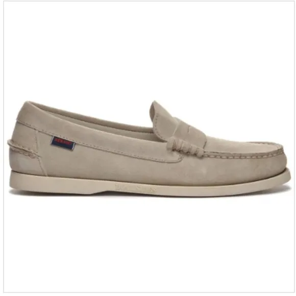 NEW SEBAGO women Suede Dan Boat Rough Out Penny Moccasins bige 253
