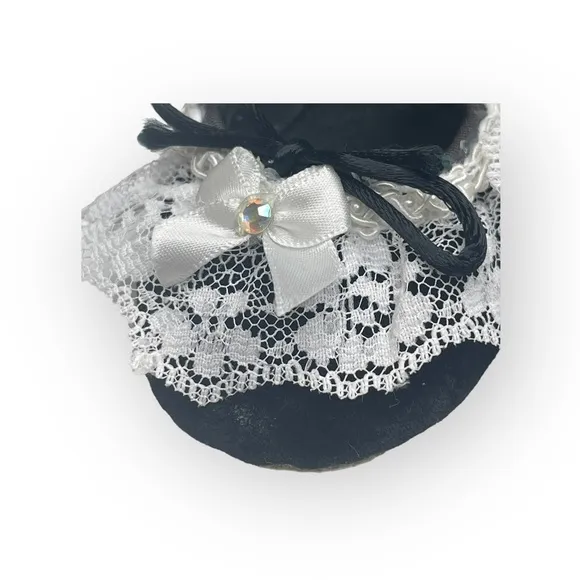 new Shop of the Moment ❃ Embellished Lace Ballet Flat ❃ Black Velvet ❃ Baby Girl