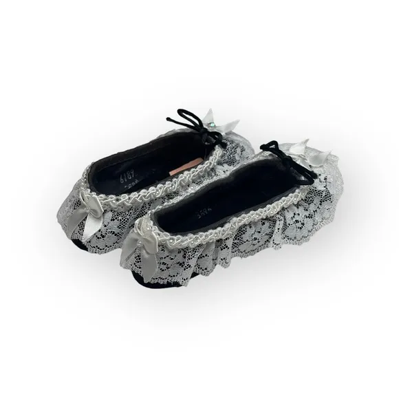 new Shop of the Moment ❃ Embellished Lace Ballet Flat ❃ Black Velvet ❃ Baby Girl