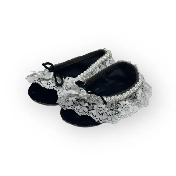 new Shop of the Moment ❃ Embellished Lace Ballet Flat ❃ Black Velvet ❃ Baby Girl