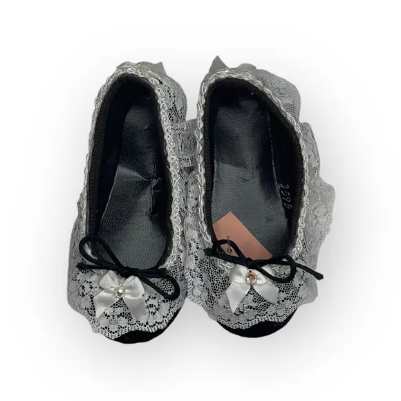new Shop of the Moment ❃ Embellished Lace Ballet Flat ❃ Black Velvet ❃ Baby Girl