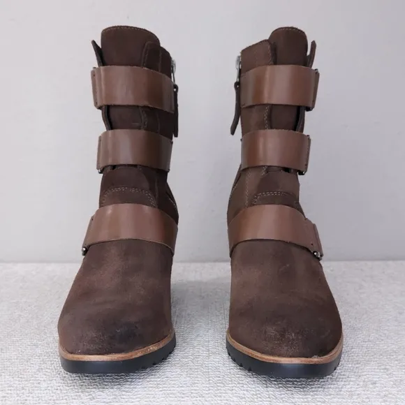 New! SOREL After Hours Wedge Ankle Boots US 10 Brown Suede Waterproof Booties