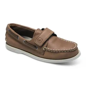 NEW SPERRY boy's authentic velcro boat shoes in brown