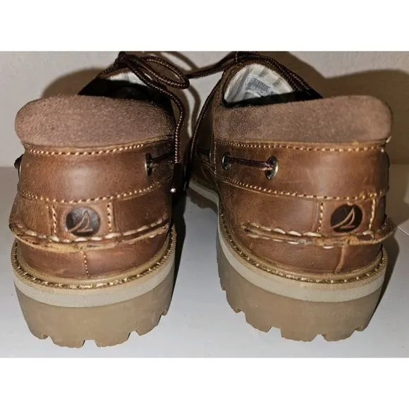 New Sperry Men's Authentic Original Lug 3-Eye Leather Boat Shoe Size 10 $130