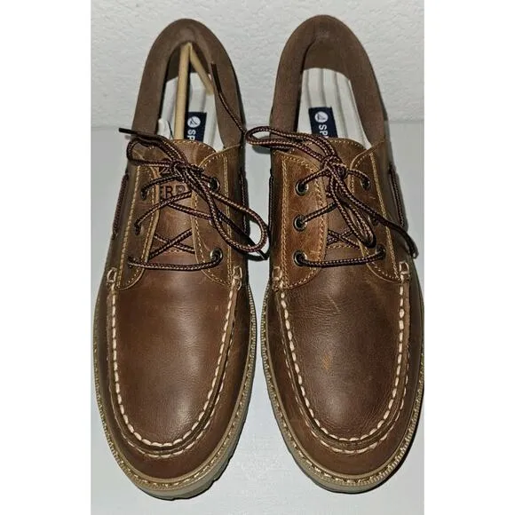New Sperry Men's Authentic Original Lug 3-Eye Leather Boat Shoe Size 10 $130