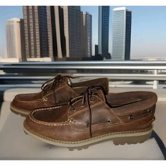 New Sperry Men's Authentic Original Lug 3-Eye Leather Boat Shoe Size 10 $130