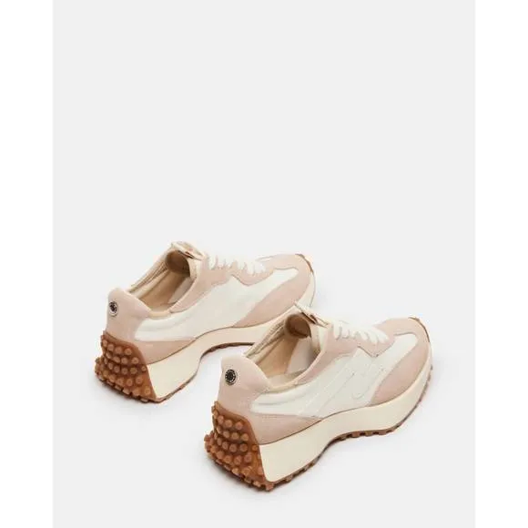 NEW STEVE MADDEN women's campo sneakers in beige multi